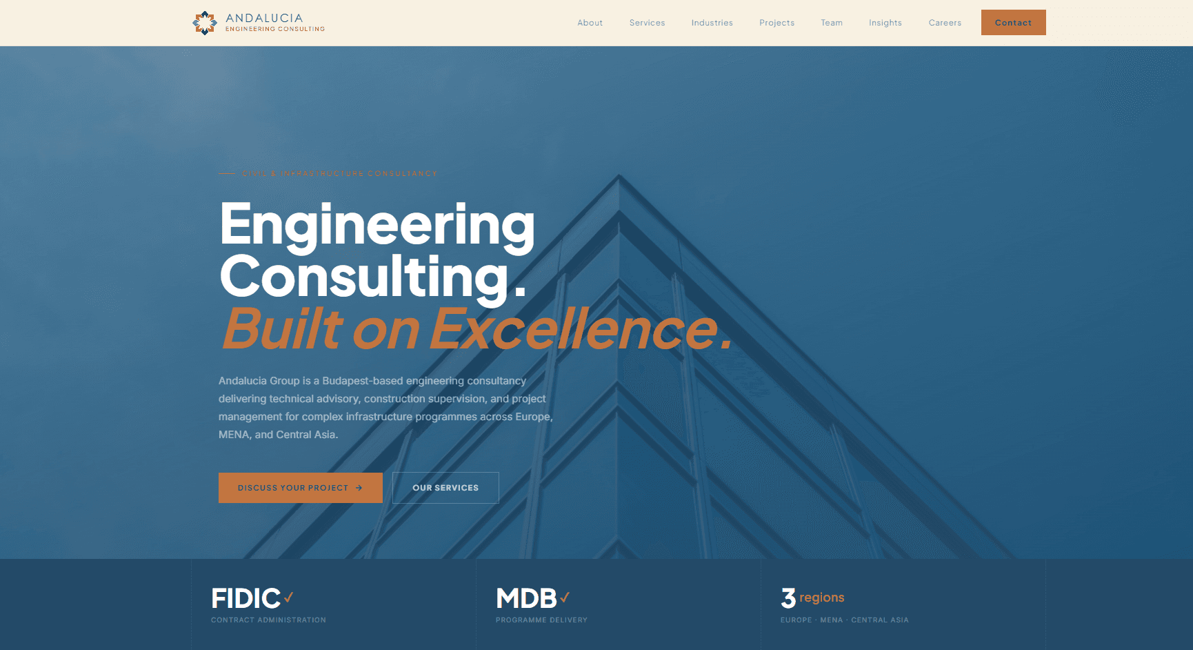 Andalucia Engineering Consulting website with engineering consultancy introduction